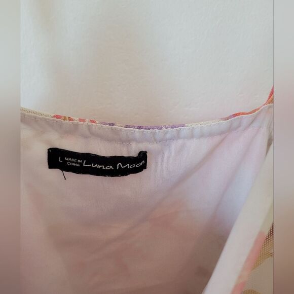 Luna Moon Floral Dress Y2K Babydoll Empire Waist Fairycore Whimsical Dainty L - Picture 10 of 11